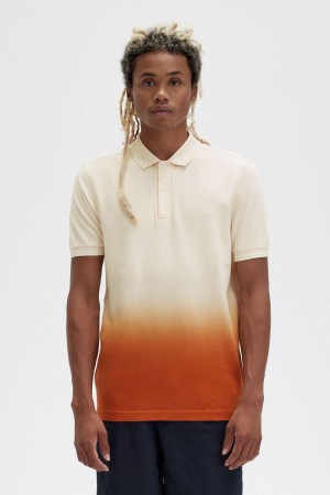 Fred Perry Ombre Men's Shirt Silky Peach | CPOKE0912