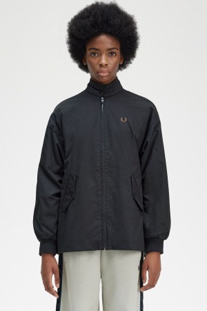 Fred Perry Padded Zip-Through Women's Jackets Black | YTNVX5391