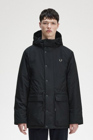 Fred Perry Padded Zip Through Men's Jackets Black | XBSJE4527