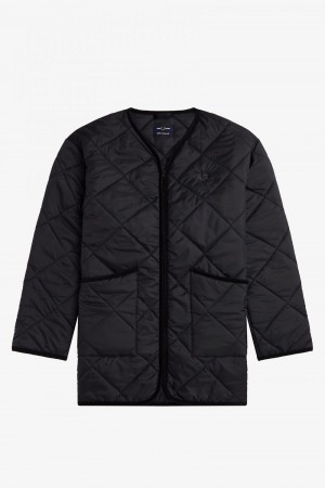 Fred Perry Quilted Liner Men's Jackets Lamp Black | EBYIC4069