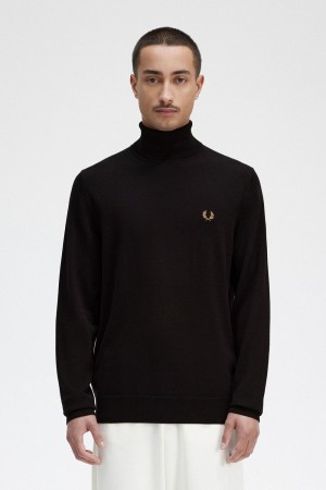 Fred Perry Roll Neck Men's Jumper Navy | PVTOC1962