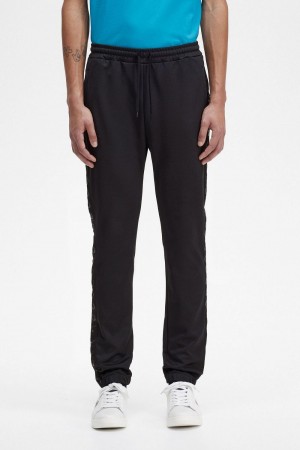 Fred Perry Taped Track Men's Pants Black | ENUWY2163