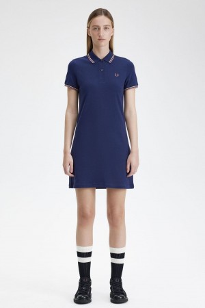 Fred Perry Twin Tipped Shirt Women's Dress French Navy | LQEPN1534