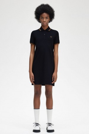 Fred Perry Twin Tipped Shirt Women's Dress Navy | OQIVC6724