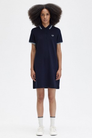 Fred Perry Twin Tipped Women's Dress Navy | OZYHX9460