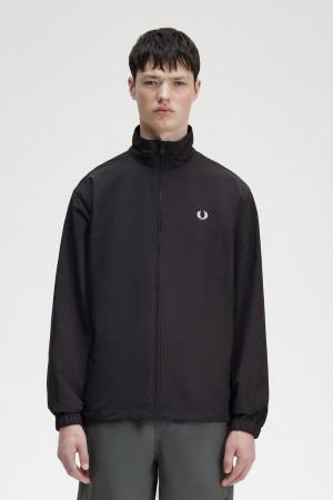 Fred Perry Woven Track Men's Jackets Black | EPGOK1350