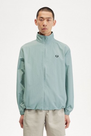 Fred Perry Woven Track Men's Jackets Silver Blue | SRMIT5840