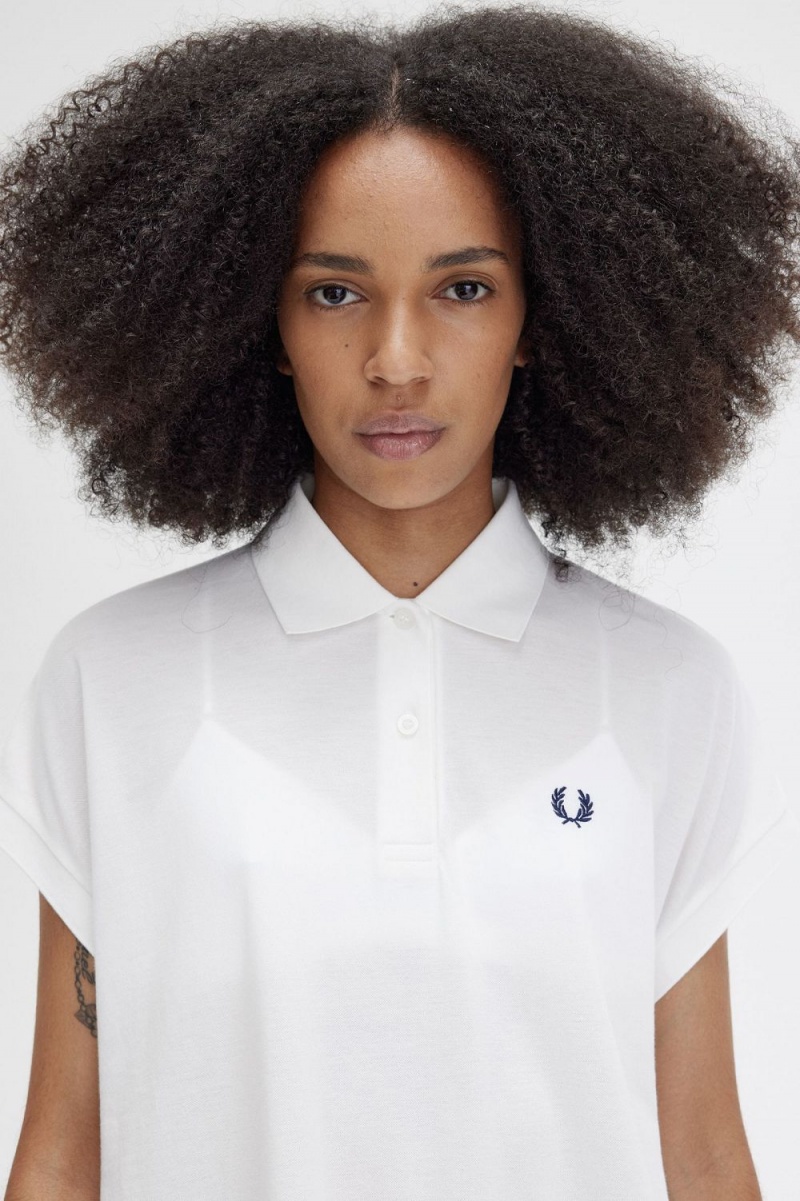 Fred Perry A-Line Piqué Women's Polo Shirt Snow White | JWBFG8506