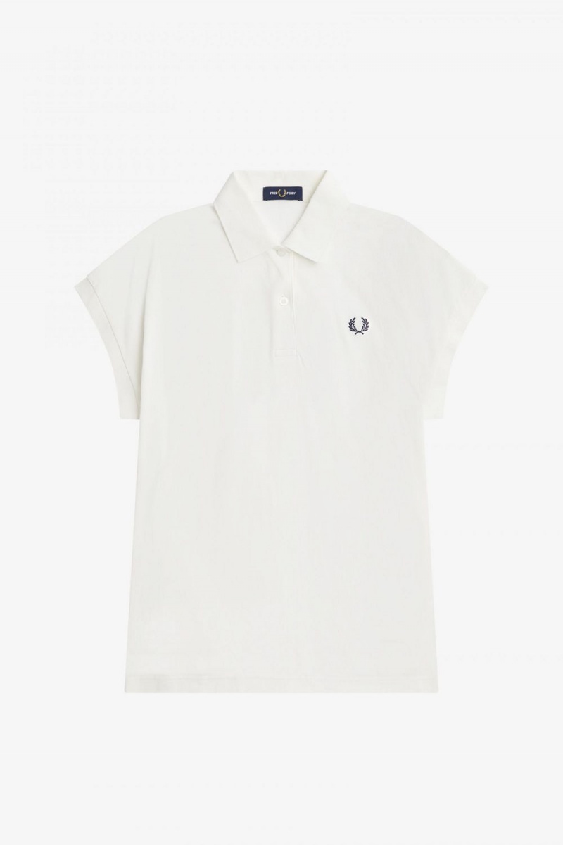 Fred Perry A-Line Piqué Women's Polo Shirt Snow White | JWBFG8506