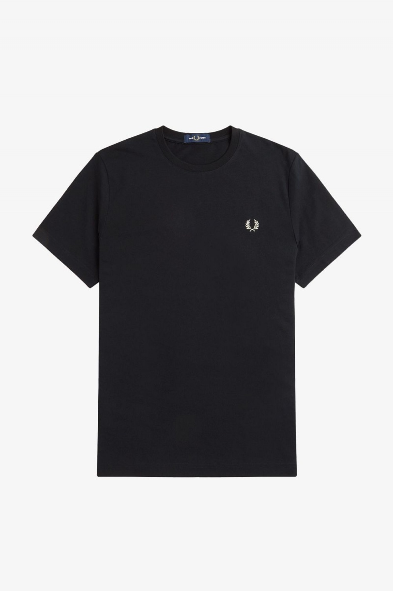 Fred Perry Abstract Graphic Men's T-Shirt Black White | RDCLF6170