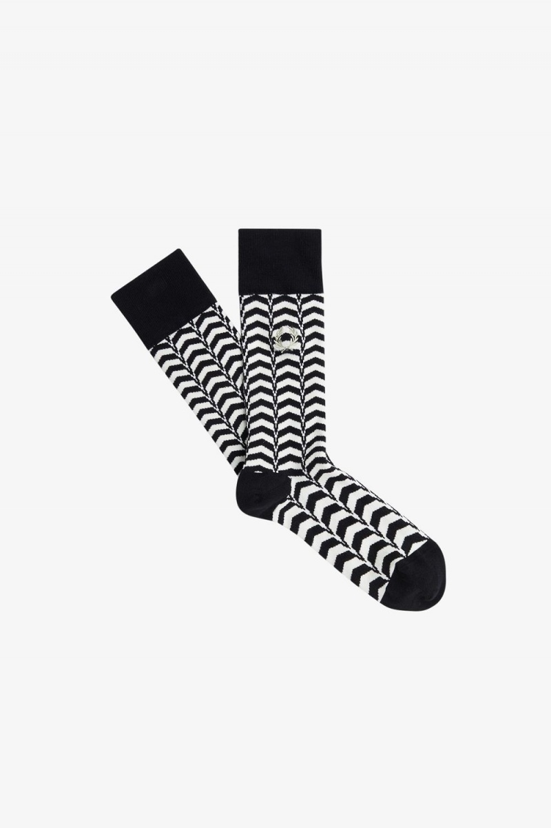 Fred Perry Abstract Print Men\'s Socks Black Warm Grey | NUSLH2569