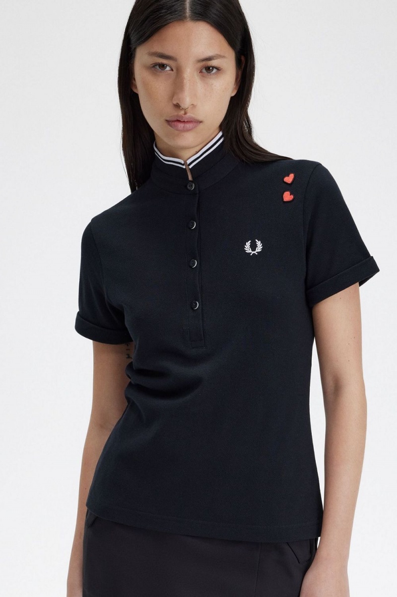 Fred Perry Amy Women's Polo Shirt Black | OABTZ6572