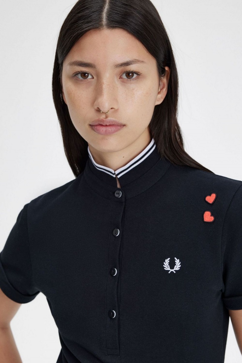 Fred Perry Amy Women's Polo Shirt Black | OABTZ6572