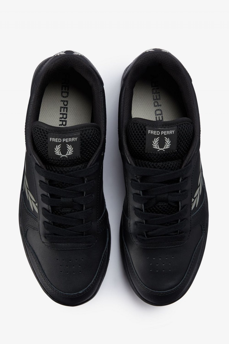 Fred Perry B300 Men's Trainers Black Grey | WORHE3159