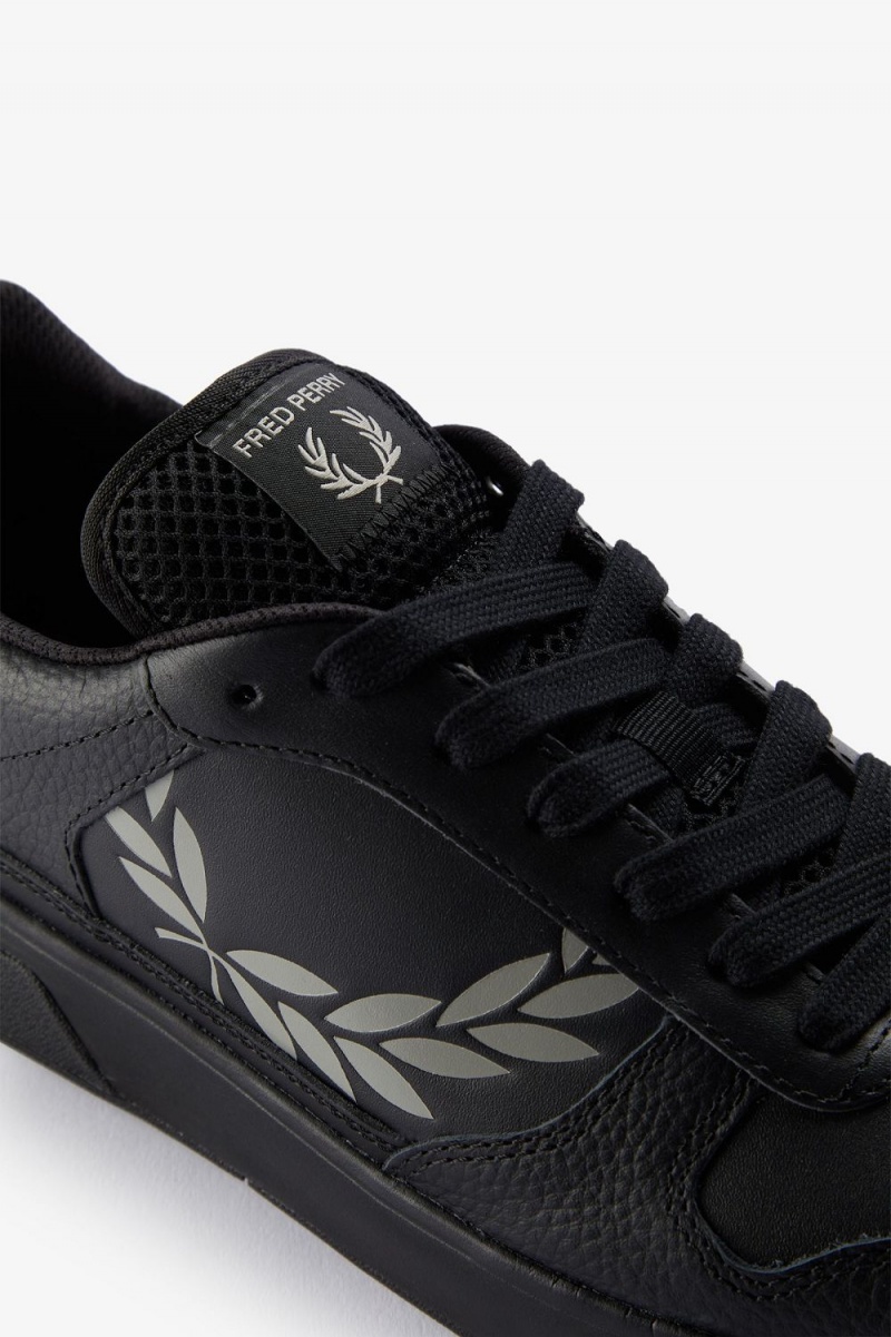 Fred Perry B300 Men's Trainers Black Grey | WORHE3159