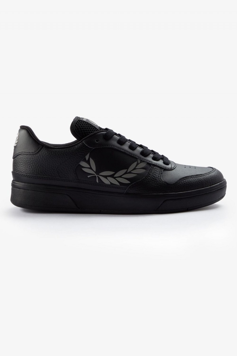 Fred Perry B300 Men\'s Trainers Black Grey | WORHE3159