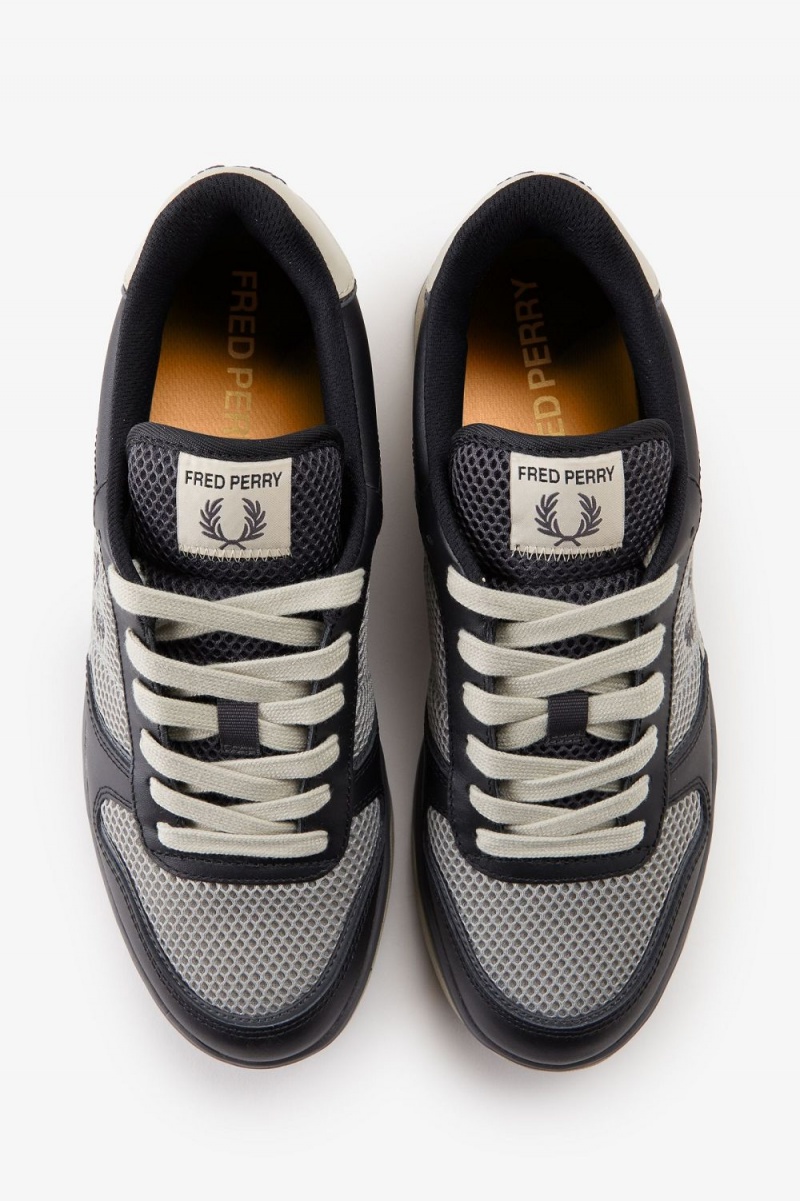 Fred Perry B300 Men's Trainers Black Gunmetal | ZWFSK8703