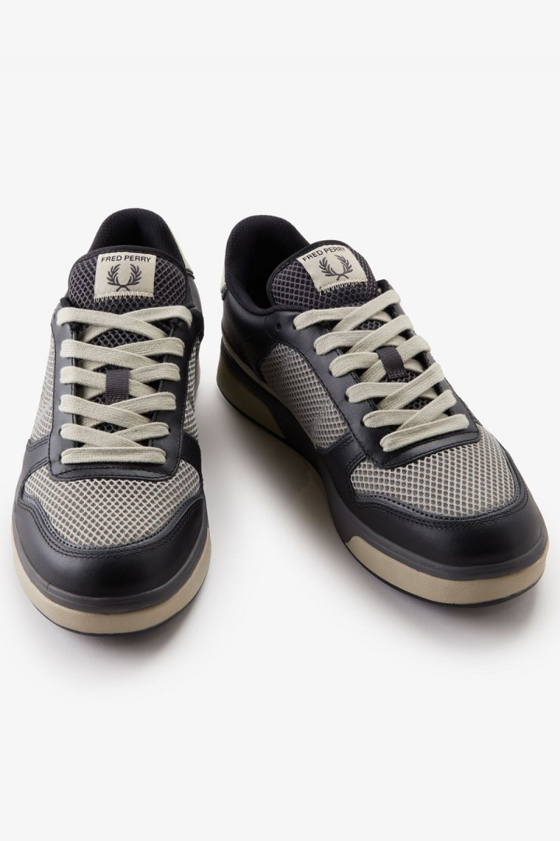 Fred Perry B300 Men's Trainers Black Gunmetal | ZWFSK8703