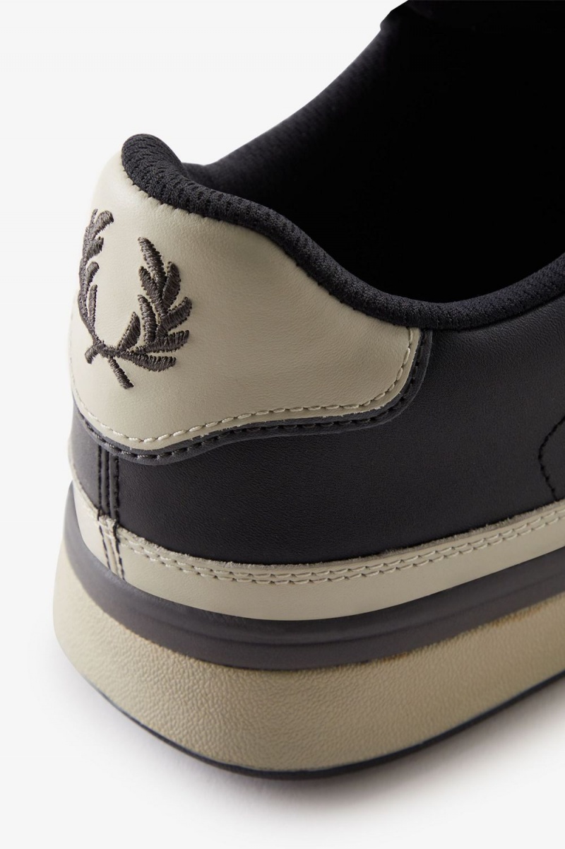 Fred Perry B300 Men's Trainers Black Gunmetal | ZWFSK8703