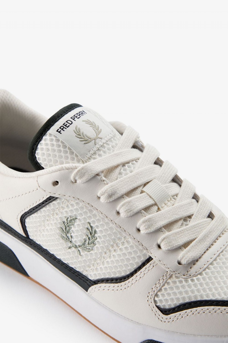 Fred Perry B300 Men's Trainers Snow White Mint | GSXNO3187