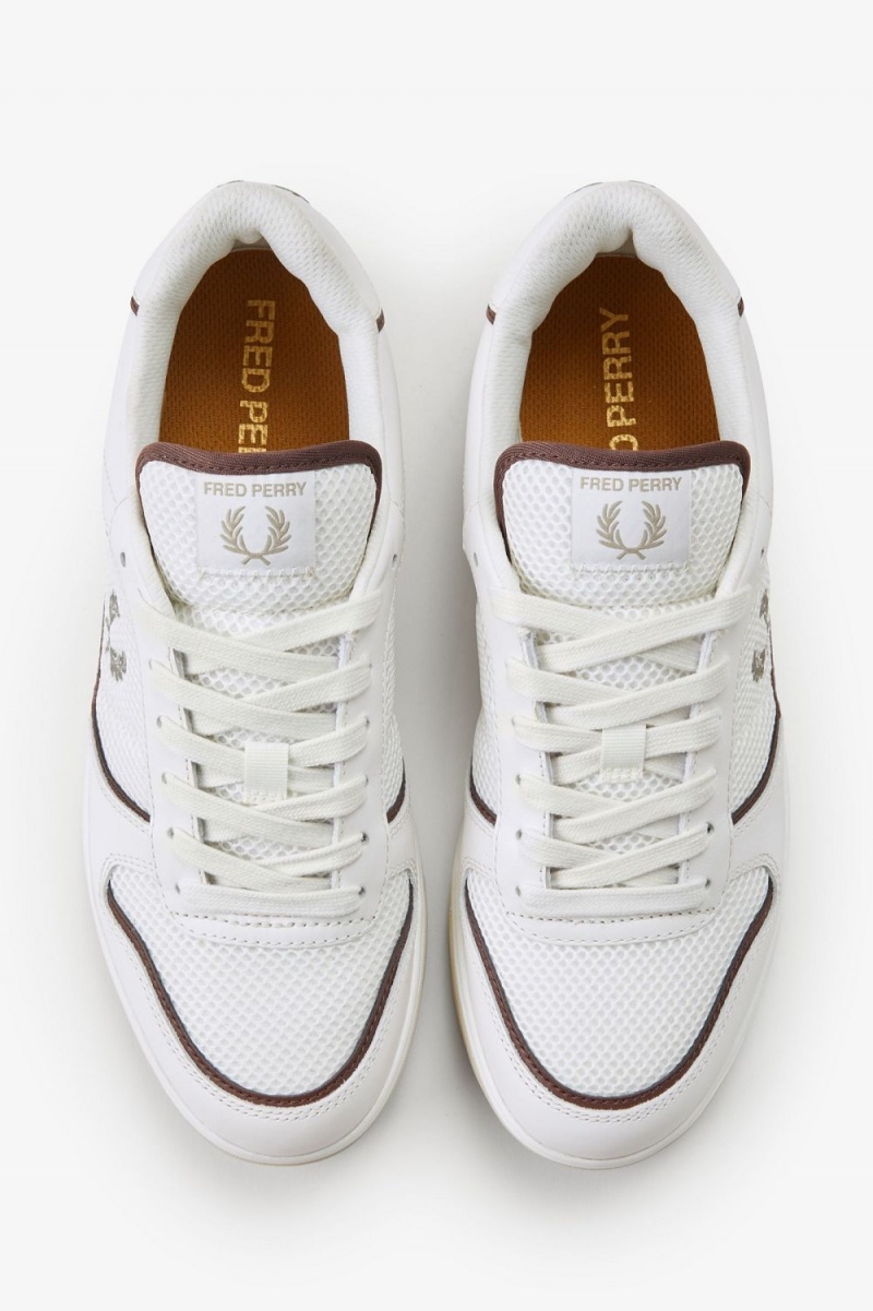 Fred Perry B300 Men's Trainers Snow White Warm Grey | ZJTIO7658