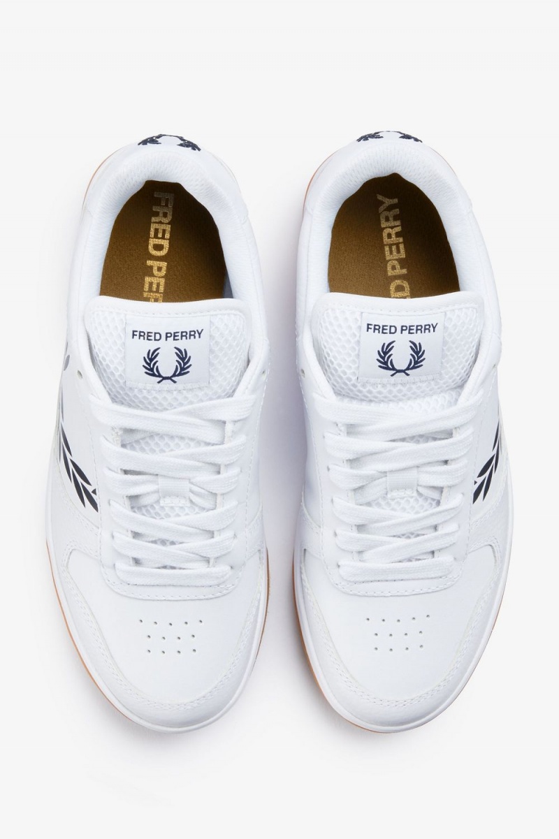 Fred Perry B300 Men's Trainers White Navy | RBOPX5387