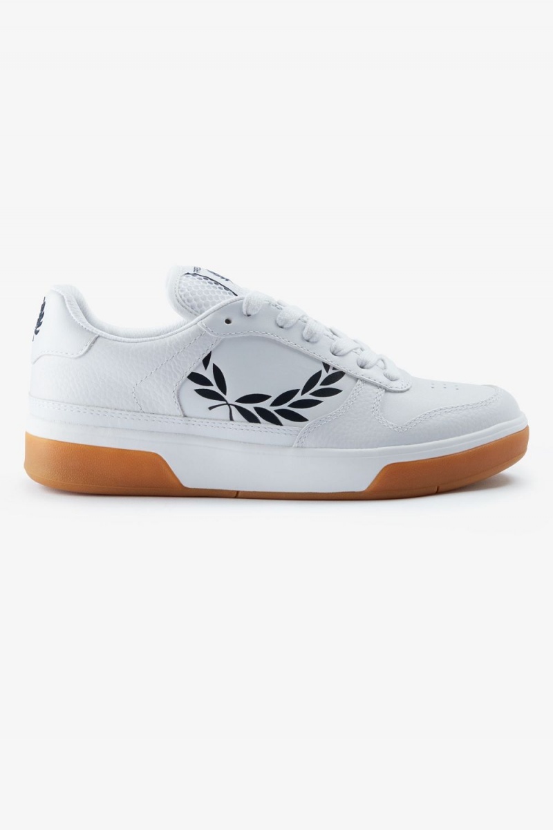 Fred Perry B300 Men\'s Trainers White Navy | RBOPX5387