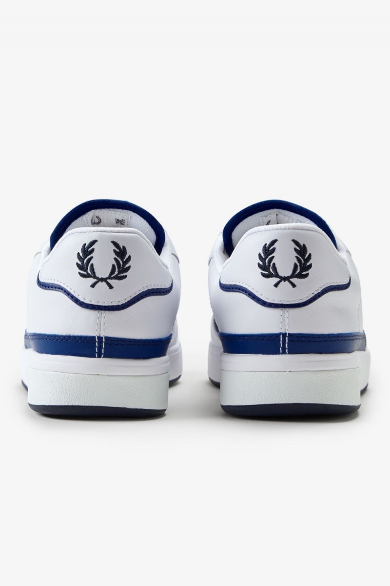 Fred Perry B300 Men's Trainers White Navy | LJVZO0426