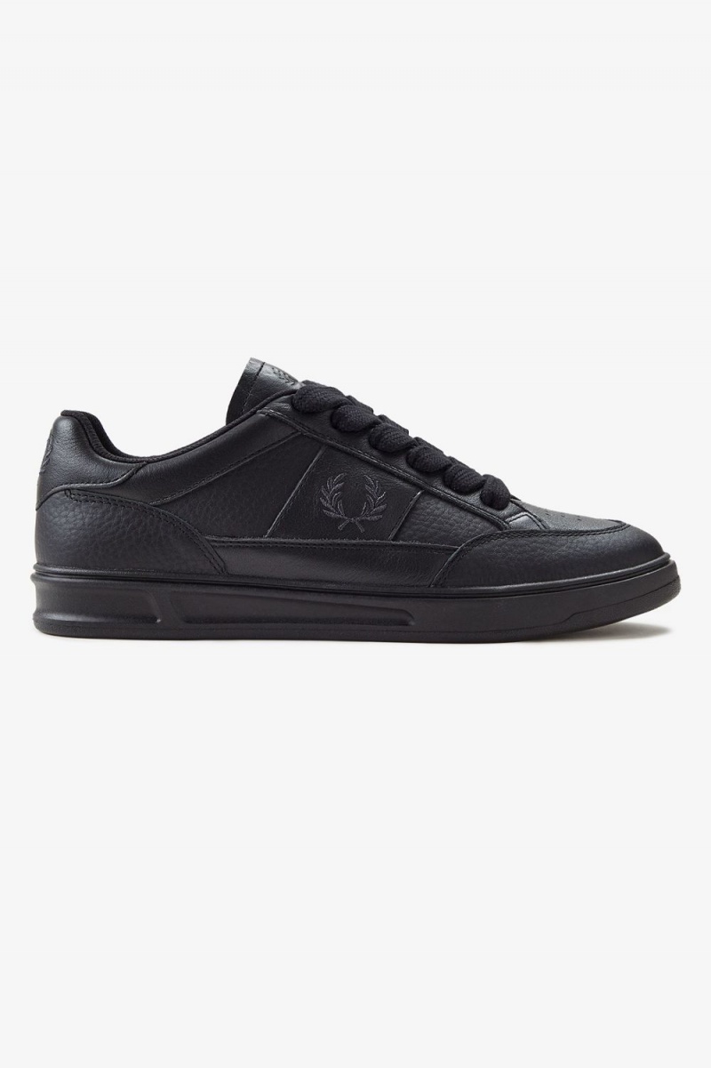 Fred Perry B440 Men's Tennis Shoes Black Anchor Grey | FQBRZ4351