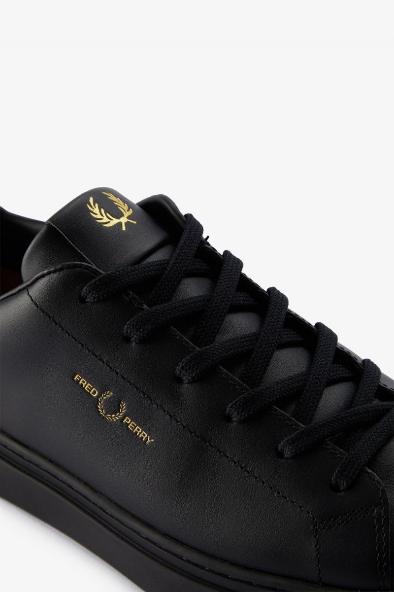 Fred Perry B71 Men's Tennis Shoes Black Gold | LHFZC8514