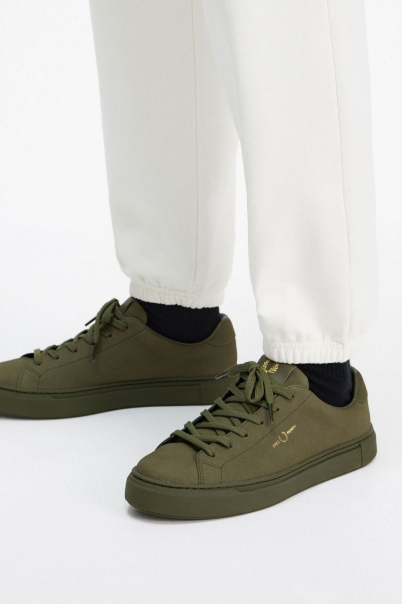 Fred Perry B71 Men's Tennis Shoes Uniform Green Gold | XLBGM7940