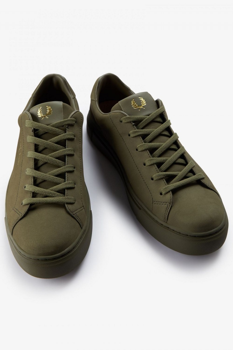 Fred Perry B71 Men's Tennis Shoes Uniform Green Gold | XLBGM7940