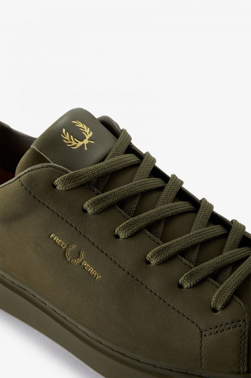 Fred Perry B71 Men's Tennis Shoes Uniform Green Gold | XLBGM7940