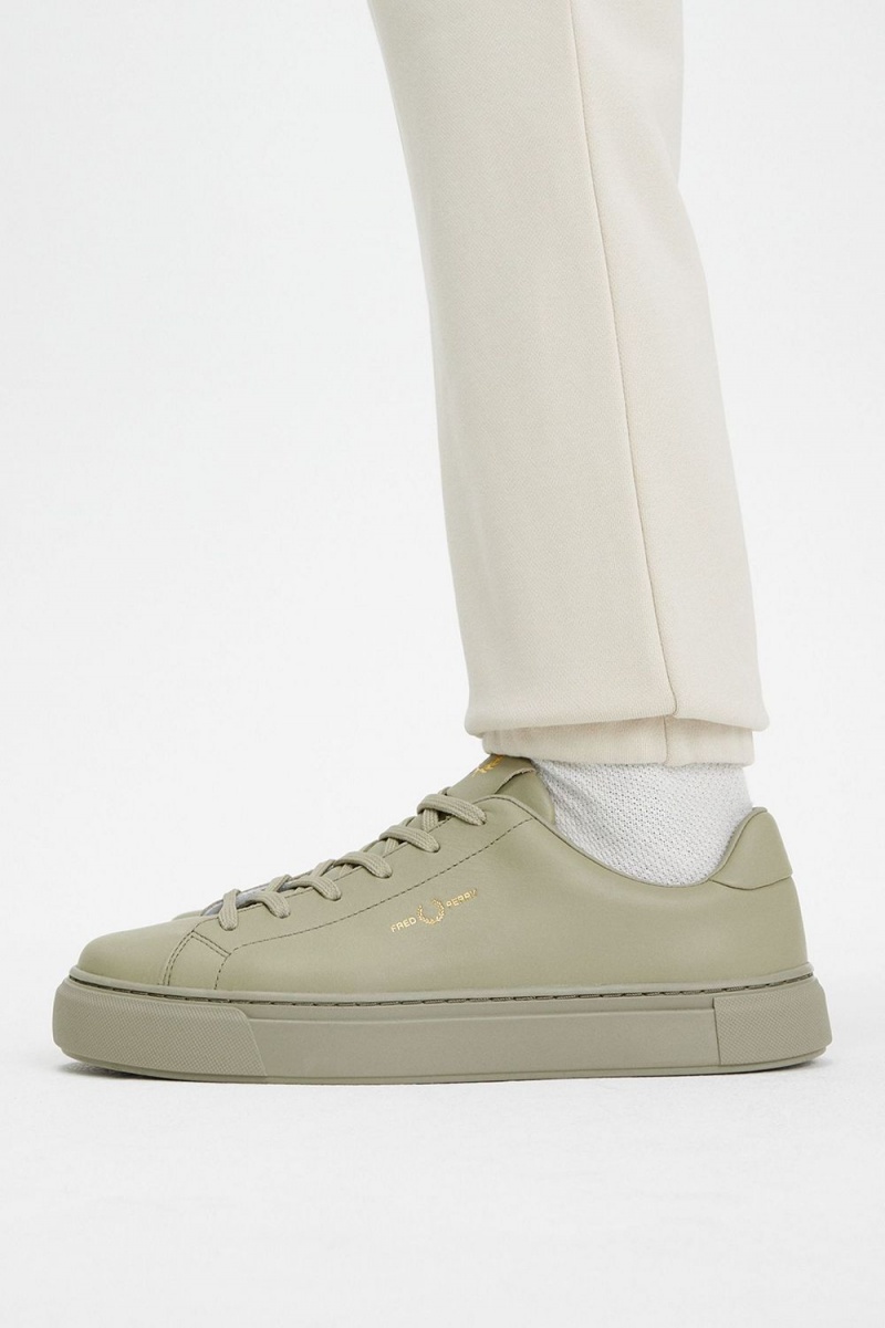 Fred Perry B71 Men\'s Tennis Shoes Warm Grey Gold | HRUEW2367