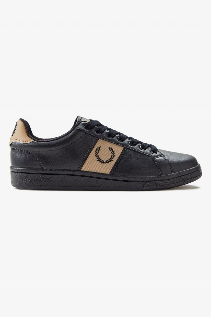 Fred Perry B721 Men\'s Tennis Shoes Black Green | EMPNR2314