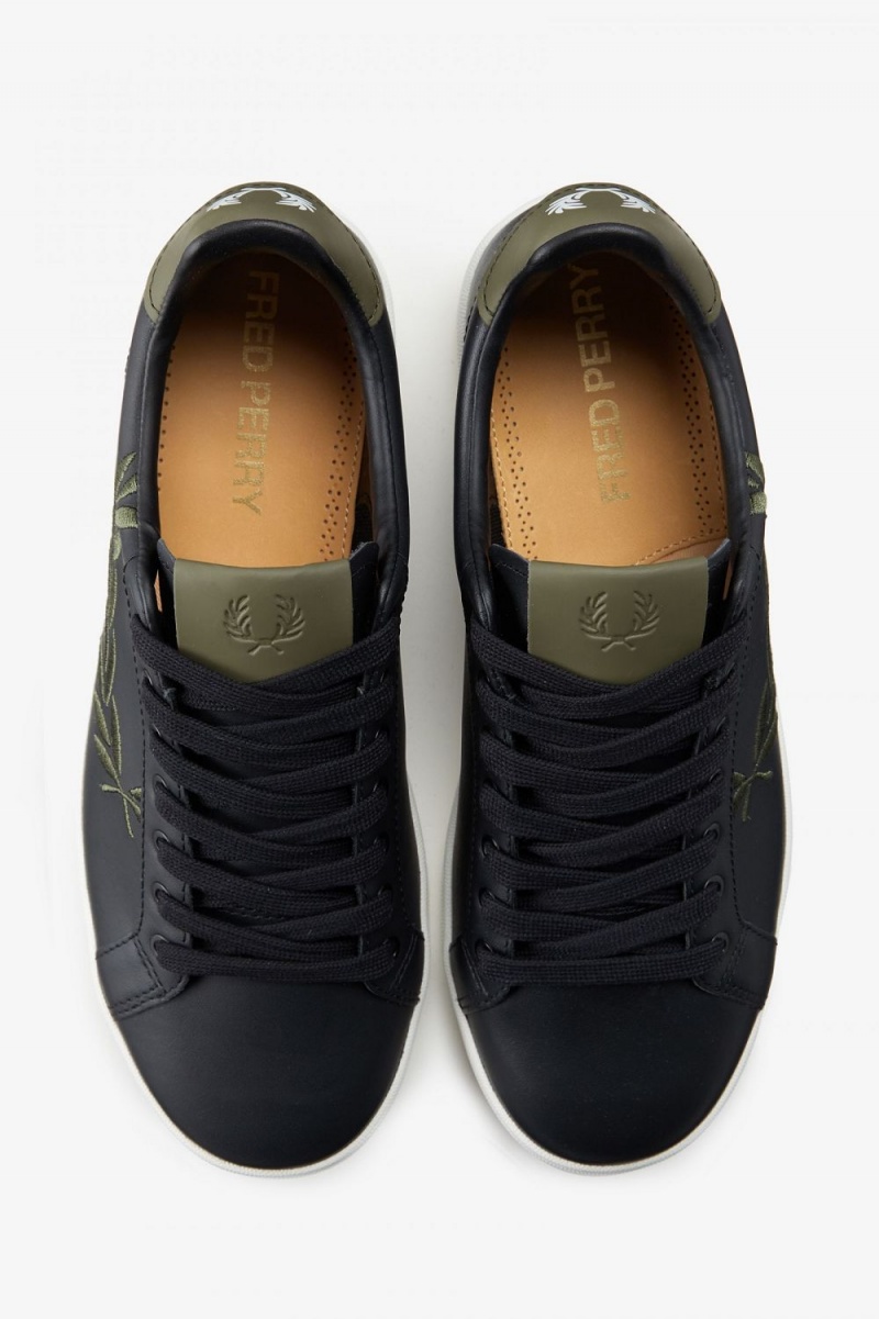 Fred Perry B721 Men's Tennis Shoes Black | XUSFP4836