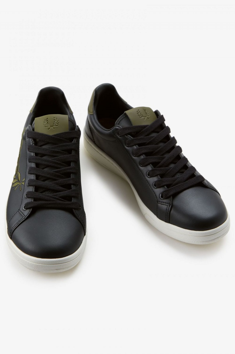 Fred Perry B721 Men's Tennis Shoes Black | XUSFP4836