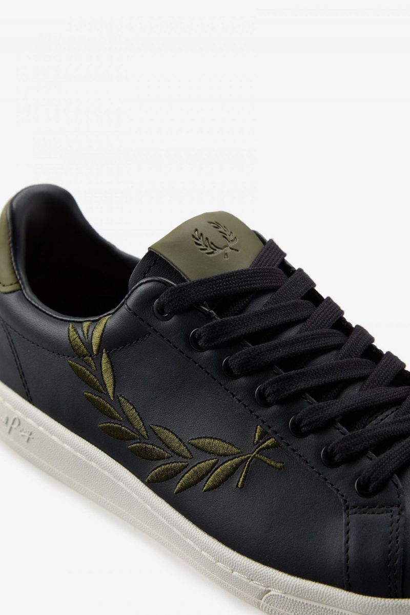 Fred Perry B721 Men's Tennis Shoes Black | XUSFP4836