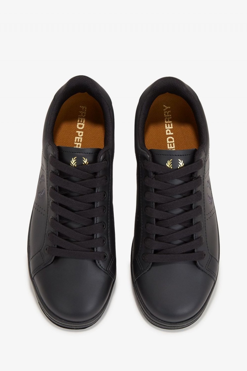 Fred Perry B721 Men's Tennis Shoes Black Gunmetal | SVYRE6915