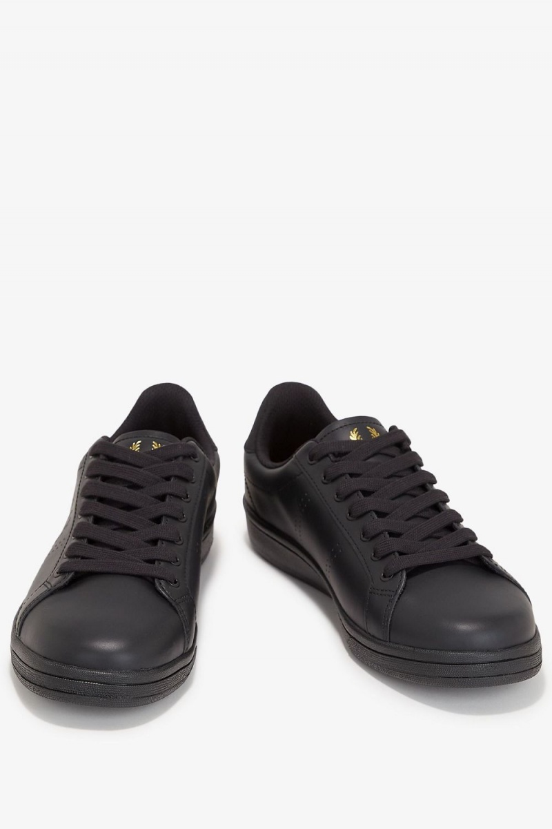 Fred Perry B721 Men's Tennis Shoes Black Gunmetal | SVYRE6915