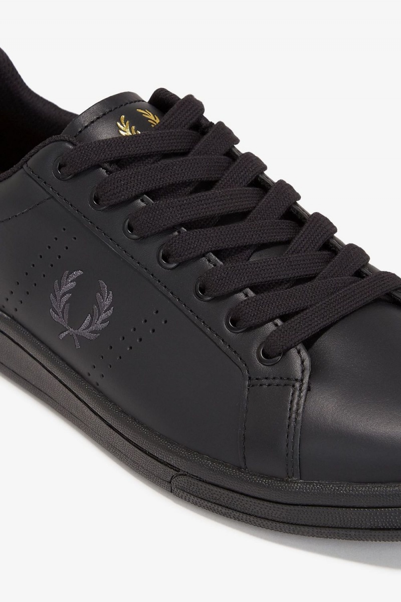 Fred Perry B721 Men's Tennis Shoes Black Gunmetal | SVYRE6915