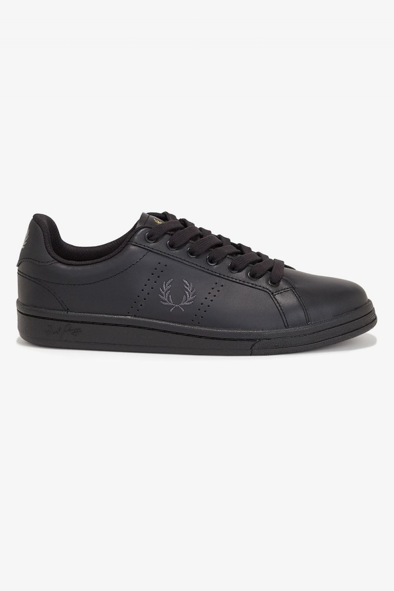 Fred Perry B721 Men\'s Tennis Shoes Black Gunmetal | SVYRE6915