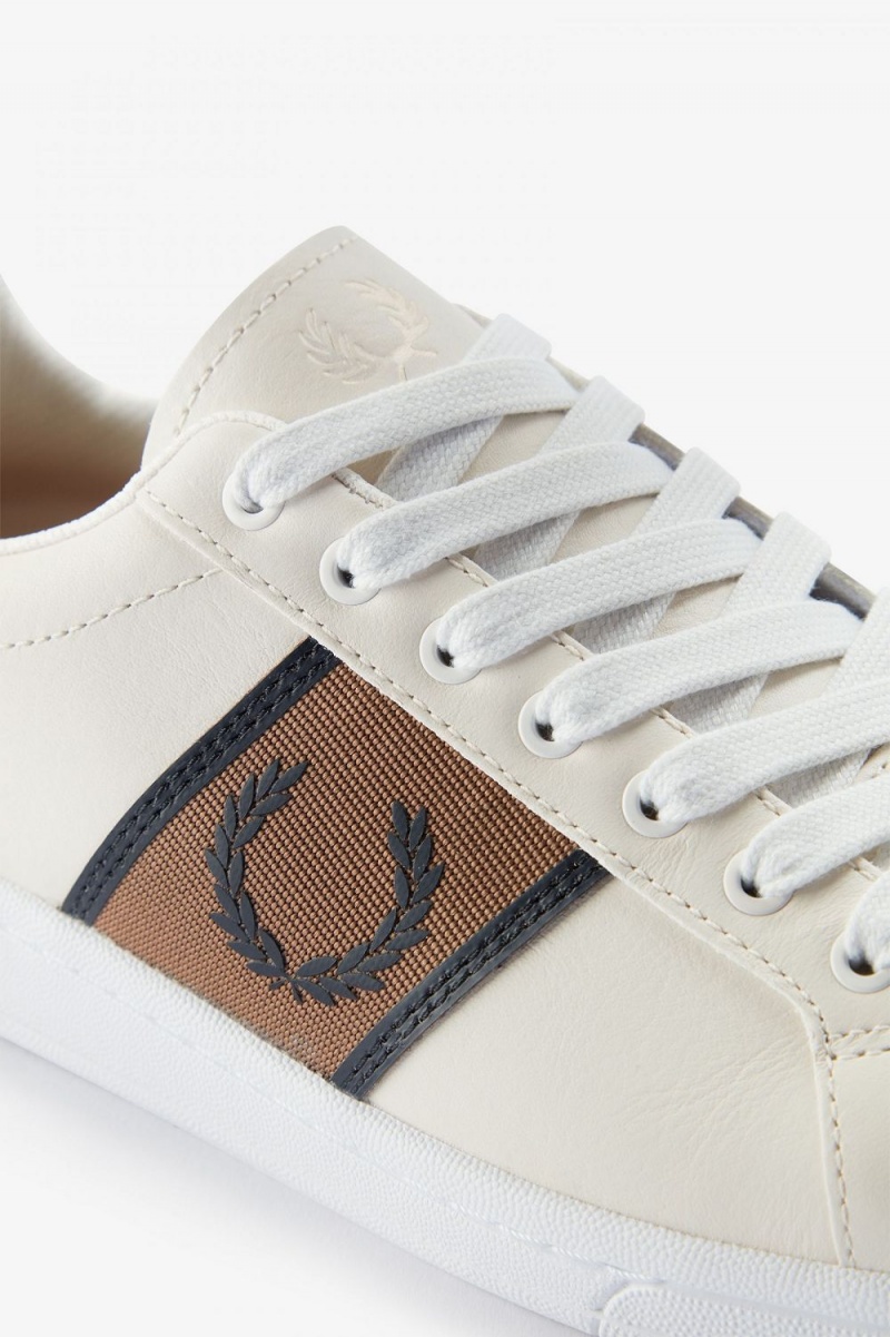 Fred Perry B721 Men's Tennis Shoes Ivory Black | THXSL1576