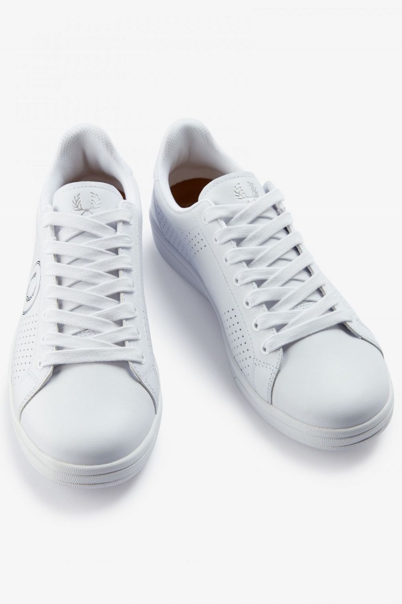 Fred Perry B721 Men's Tennis Shoes White Black | VDGPU3294