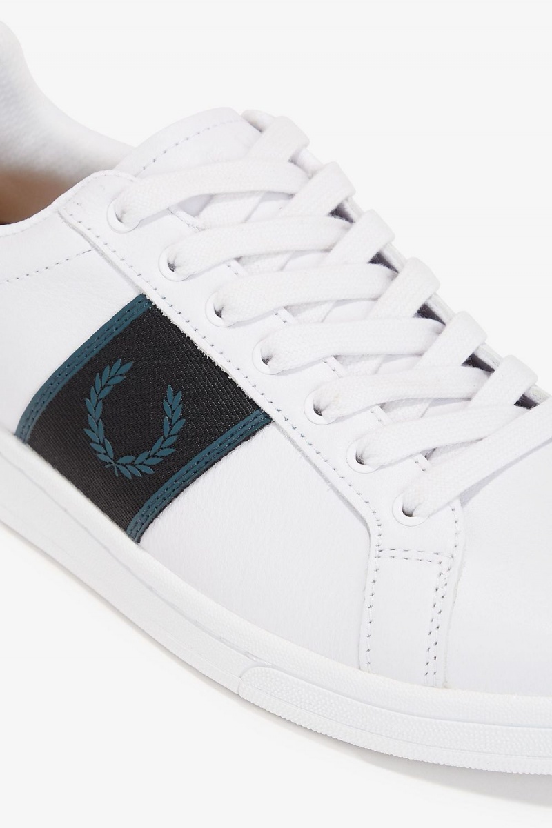 Fred Perry B721 Men's Tennis Shoes White Petrol Blue | UDJRN0641