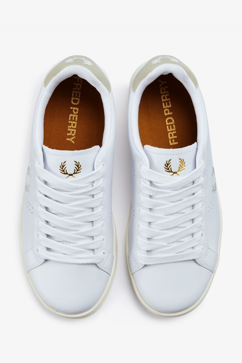 Fred Perry B721 Men's Tennis Shoes White Light Mint | FUDYA0459