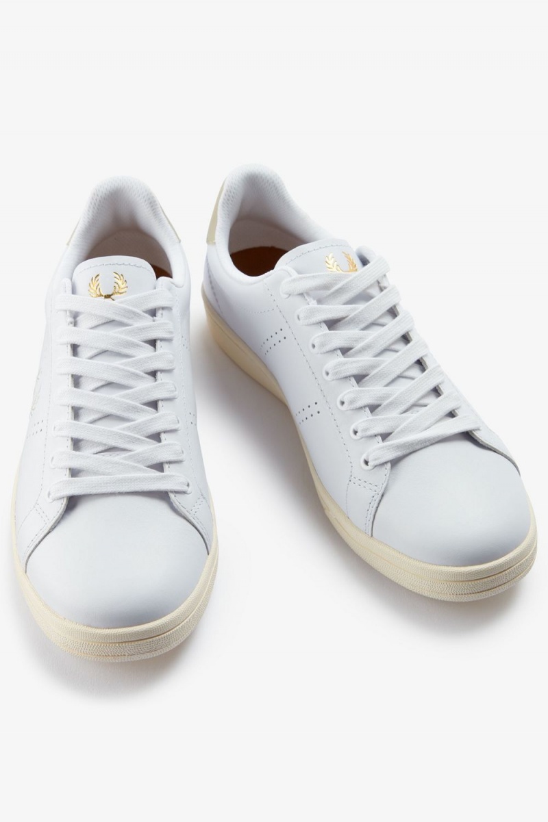 Fred Perry B721 Men's Tennis Shoes White Light Mint | FUDYA0459