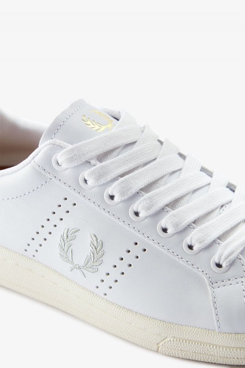 Fred Perry B721 Men's Tennis Shoes White Light Mint | FUDYA0459