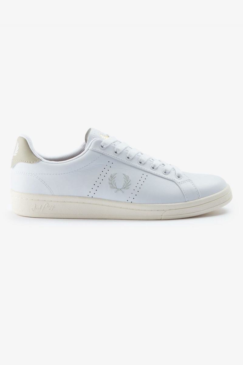 Fred Perry B721 Men\'s Tennis Shoes White Light Mint | FUDYA0459