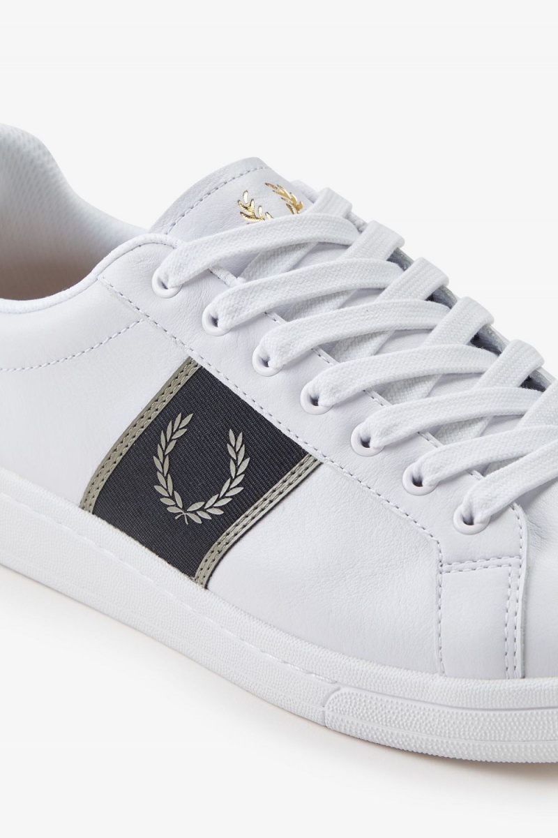 Fred Perry B721 Men's Tennis Shoes White Warm Grey | GRLEN1865